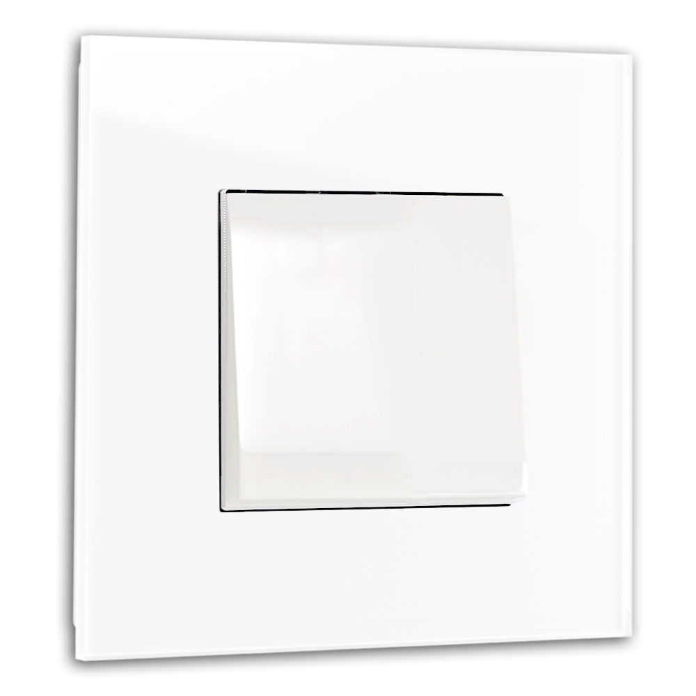 Interrupteur d'éclairage aspect verre Interrupteur simple inverseur blanc. MAXIM